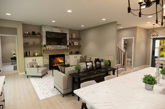 Interior - Family Room for Farmhouse House Plan #51-1527 - 3 bed, 2.5 bath