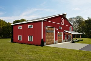 Exterior - Front Elevation 4 for Barndominium House Plan #1084-10 - 3 bed, 2.5 bath