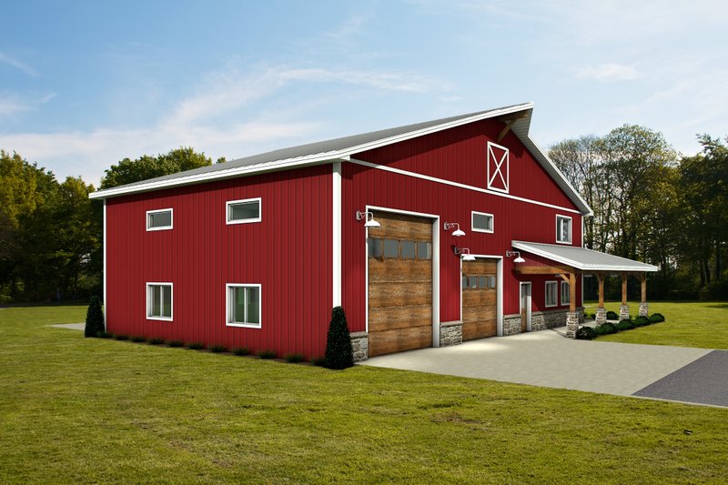 Architectural House Design - Exterior - Front Elevation 4 for Barndominium House Plan #1084-10 - 3 bed, 2.5 bath