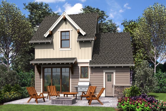 Exterior - Rear Elevation for Cottage House Plan #48-1010 - 2 bed, 1.5 bath