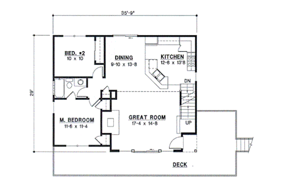 Floor Plan - Main Floor House Plan #67-629 - 3 bed, 2 bath