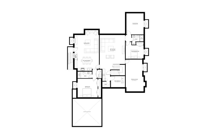 House Blueprint - Floor Plan - Lower Floor for Farmhouse House Plan #1114-15 - 5 bed, 5.5 bath