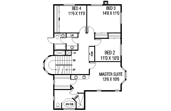 Architectural House Design - Country Floor Plan - Upper Floor Plan #60-128
