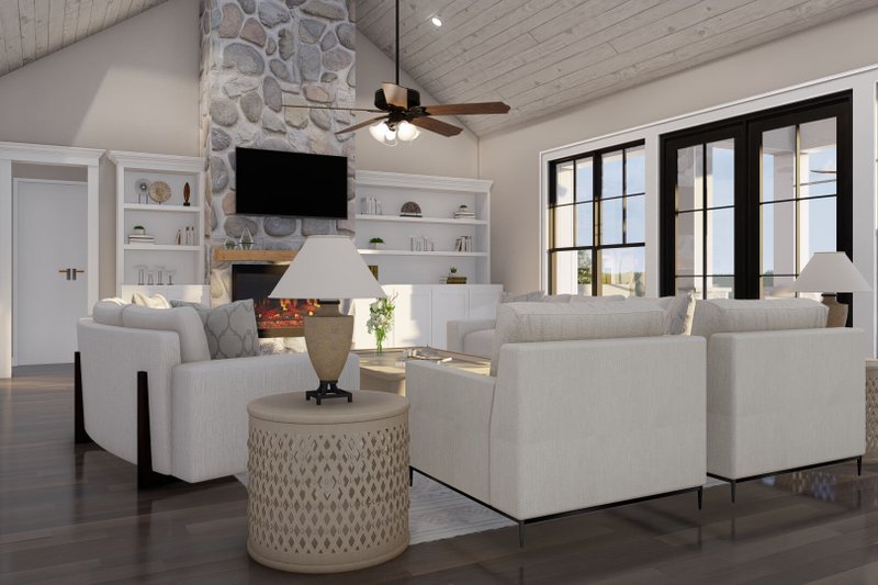 House Design - Interior - Family Room for Farmhouse House Plan #923-395 - 3 bed, 2.5 bath