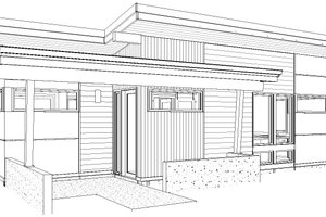 Exterior - Front Elevation 3 for Modern House Plan #895-147 - 1 bed, 1 bath