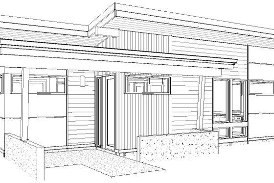 Exterior - Front Elevation 3 for Modern House Plan #895-147 - 1 bed, 1 bath