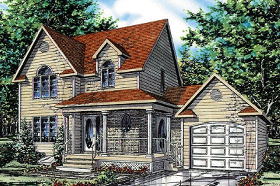 Exterior - Front Elevation for Traditional House Plan #138-211 - 3 bed, 1.5 bath