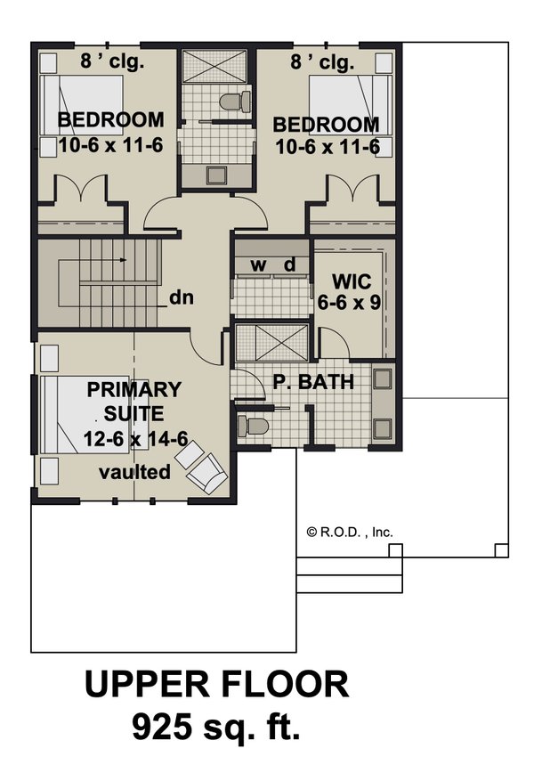 House Blueprint - Craftsman Floor Plan - Upper Floor Plan #51-1472