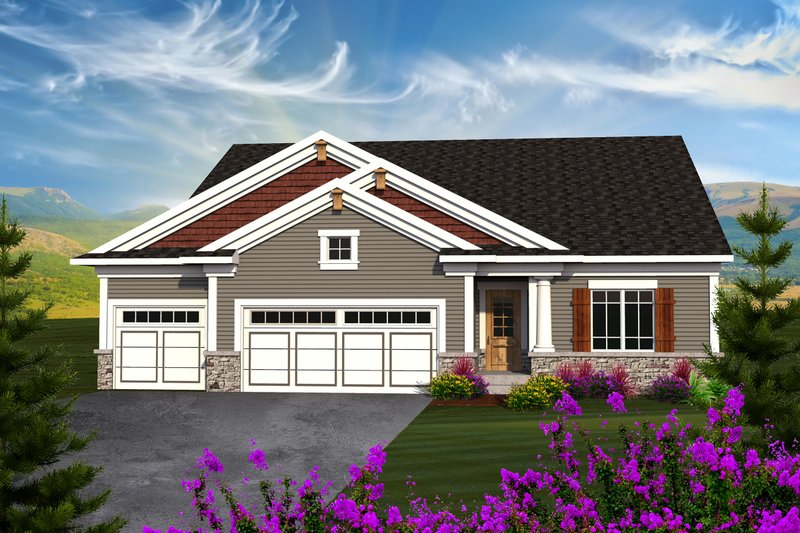 Ranch Style House Plan - 3 Beds 2 Baths 1660 Sq/Ft Plan #70-1162