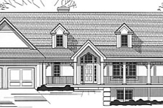 Exterior - Front Elevation for Country House Plan #67-685 - 3 bed, 2 bath