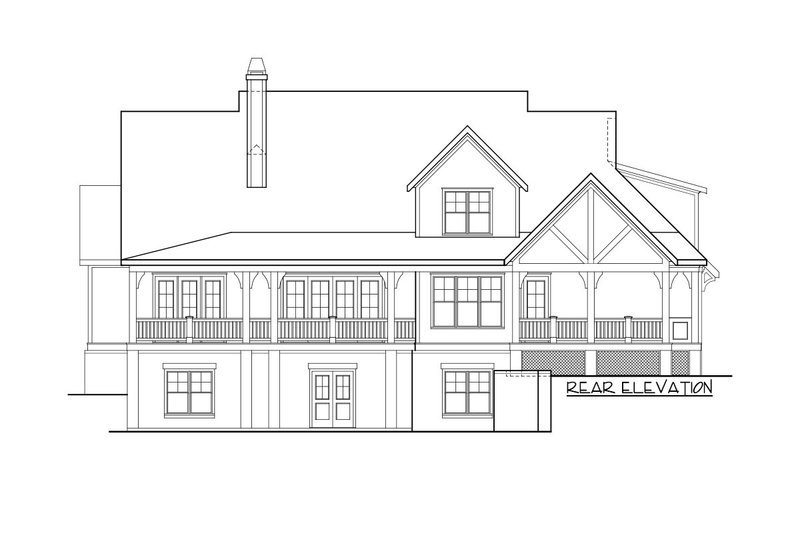 House Design - Exterior - Rear Elevation for Farmhouse House Plan #927-1013 - 4 bed, 3 bath