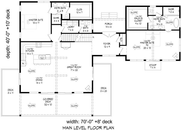 House Blueprint - Country Floor Plan - Main Floor Plan #932-1052