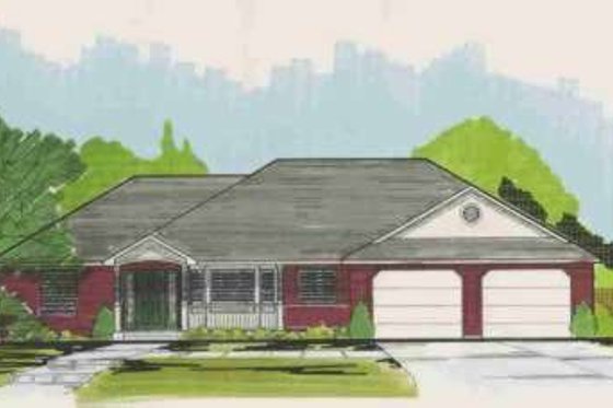 Exterior - Front Elevation for Traditional House Plan #308-119 - 2 bed, 1.5 bath
