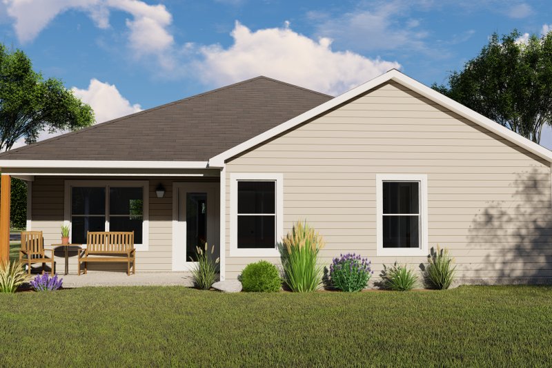 House Design - Exterior - Rear Elevation for Ranch House Plan #1064-40 - 3 bed, 2 bath
