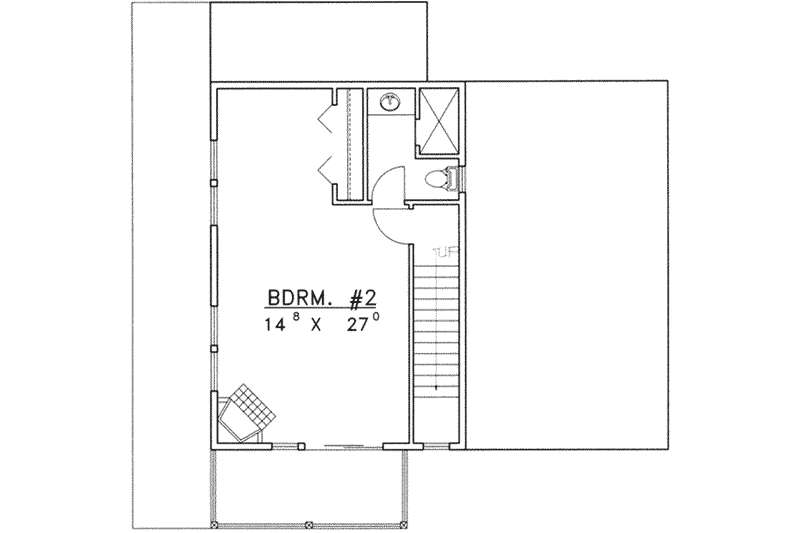 Home Plan - Floor Plan - Upper Floor for Country House Plan #117-453 - 2 bed, 2.5 bath