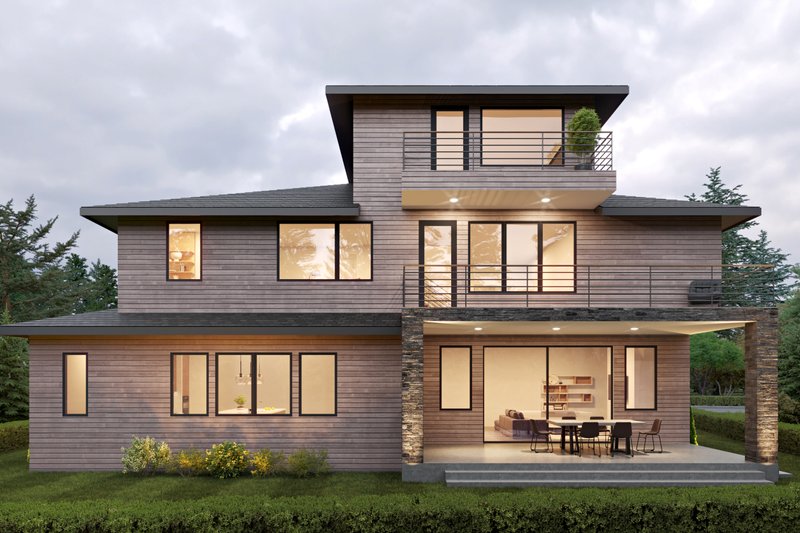 House Plan Design - Exterior - Rear Elevation for Contemporary House Plan #1066-272 - 4 bed, 4.5 bath