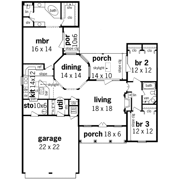 Traditional Floor Plan - Main Floor Plan #45-117