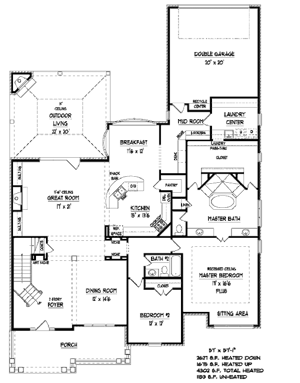 Traditional Floor Plan - Main Floor Plan #424-182