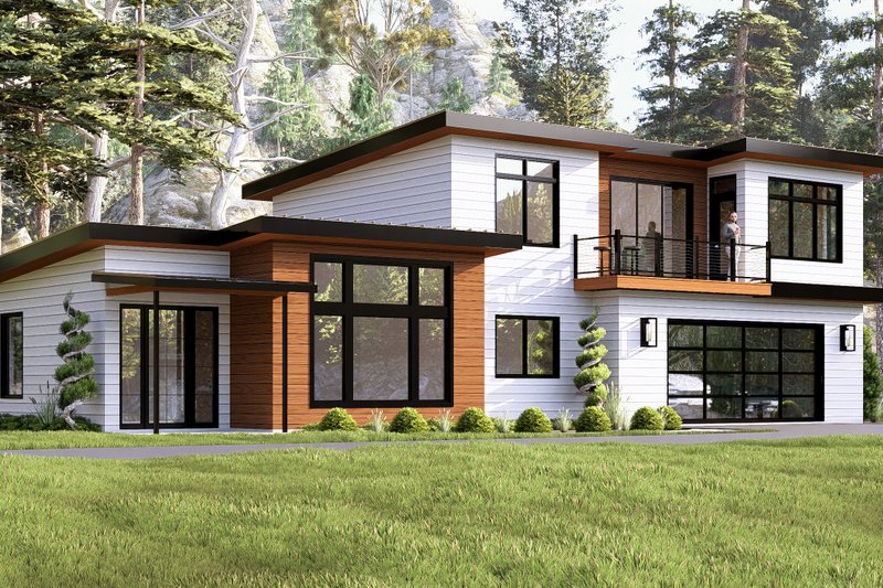 Architectural House Design - Exterior - Front Elevation 5 for Contemporary House Plan #1064-399 - 3 bed, 2.5 bath