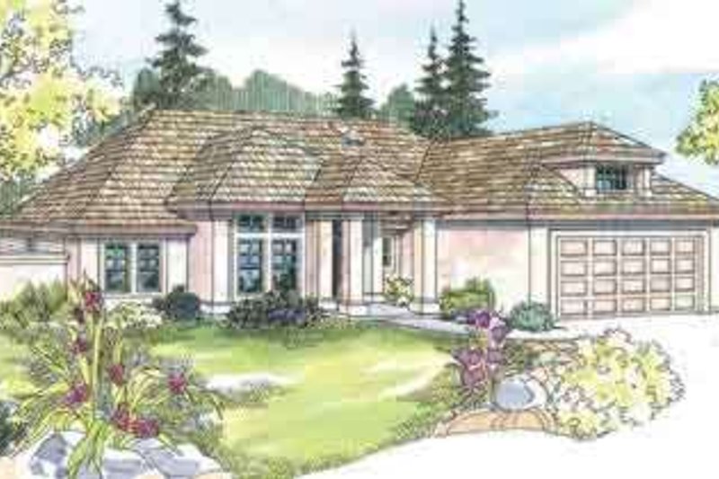 Dream House Plan - Mediterranean Exterior - Front Elevation Plan #124-436
