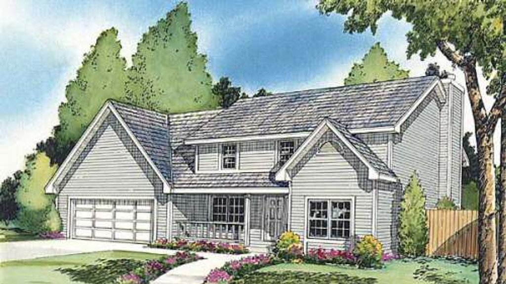 Exterior - Front Elevation 2 for Traditional House Plan #312-450 - 3 bed, 2.5 bath