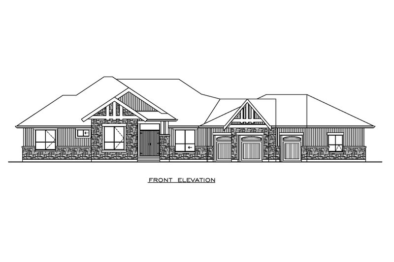 House Design - Exterior - Front Elevation 3 for Craftsman House Plan #1100-150 - 3 bed, 2.5 bath