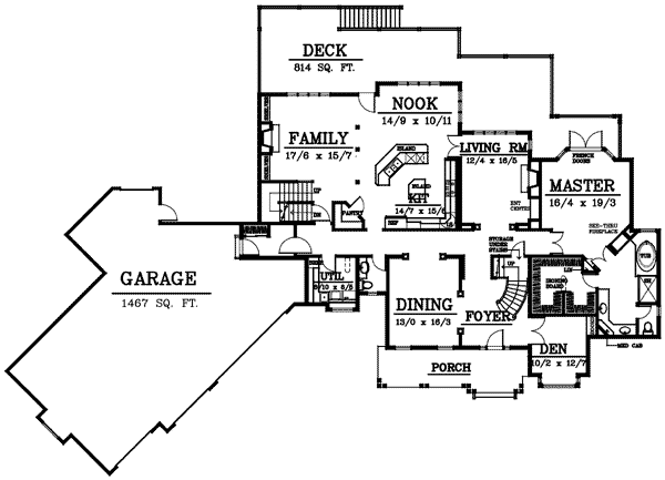 House Design - European Floor Plan - Main Floor Plan #100-206
