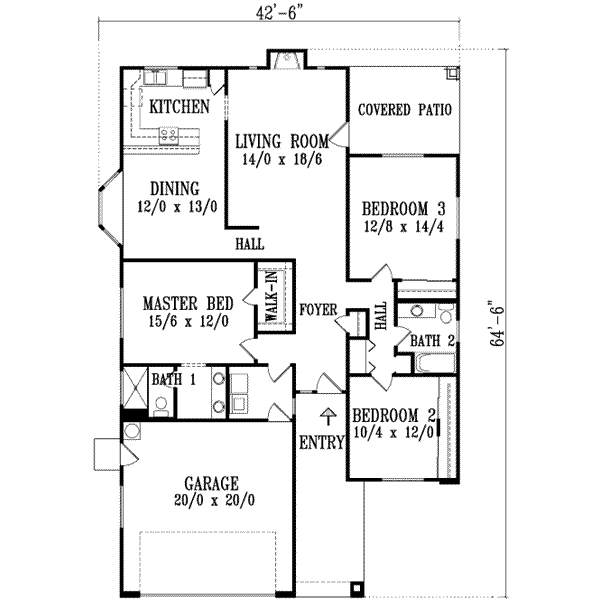 Traditional Floor Plan - Main Floor Plan #1-1312