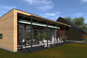 Exterior - Front Elevation 3 for Modern House Plan #933-13 - 1 bed, 1 bath