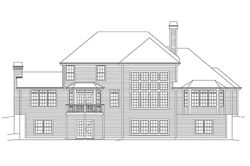 Dream House Plan - Exterior - Rear Elevation for Country House Plan #57-337 - 4 bed, 3.5 bath