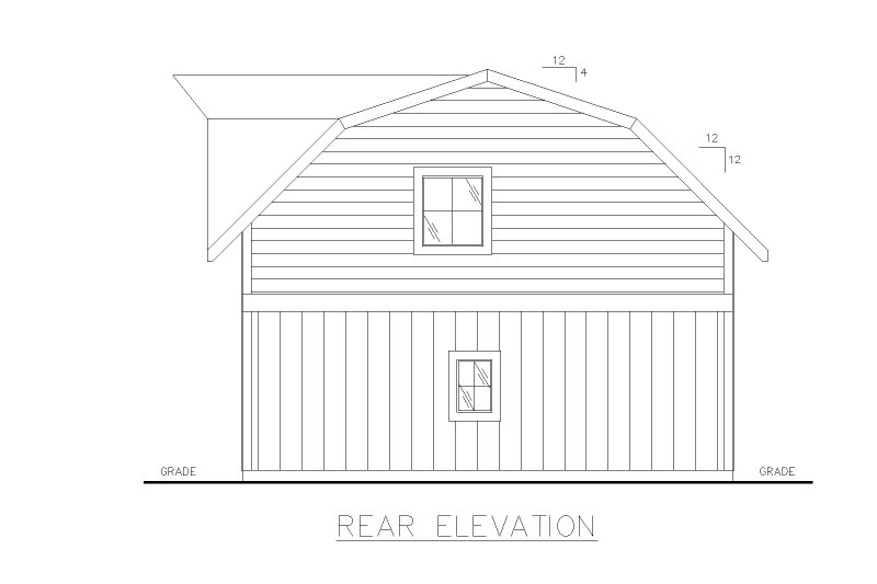 House Plan Design - Exterior - Rear Elevation for Farmhouse House Plan #117-920 - 1 bed, 1.5 bath