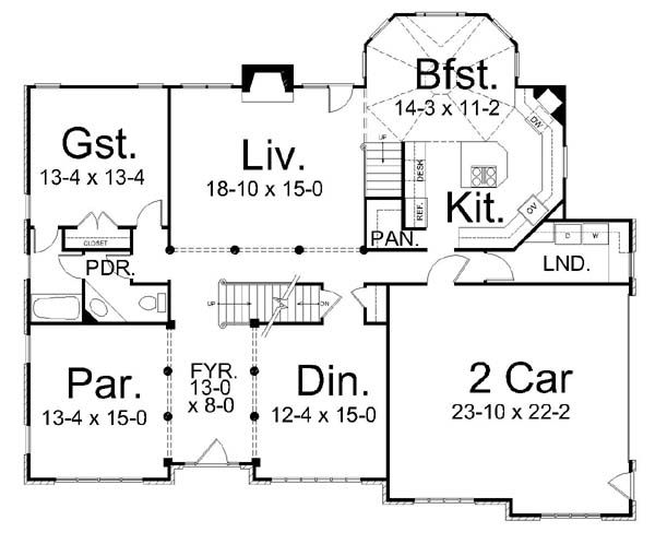 European Floor Plan - Main Floor Plan #119-263