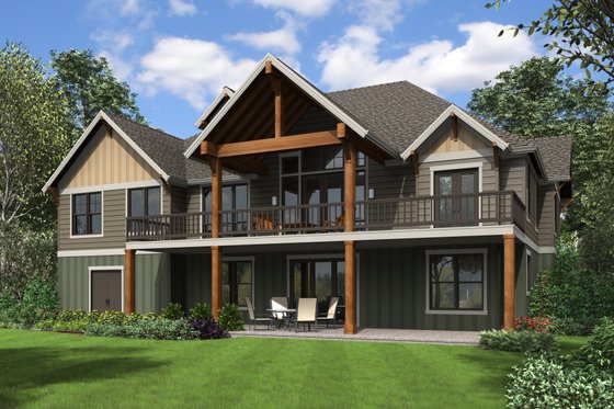 Exterior - Rear Elevation for Craftsman House Plan #48-673 - 4 bed, 3.5 bath