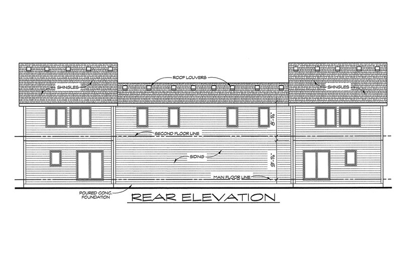 Dream House Plan - Exterior - Rear Elevation for Traditional House Plan #20-2111 - 3 bed, 2.5 bath