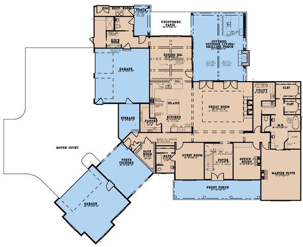 Home Plan - European Floor Plan - Main Floor Plan #923-271