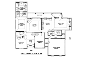 Floor Plan - Main Floor for European House Plan #81-1172 - 4 bed, 3.5 bath