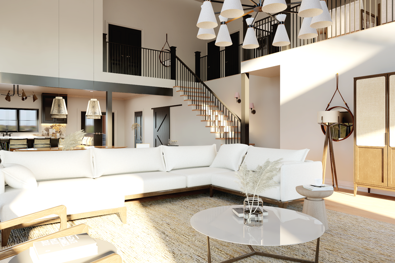 Home Plan - Interior - Family Room 1 for Barndominium House Plan #1064-419 - 3 bed, 3 bath