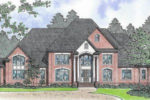 European Exterior - Front Elevation Plan #1054-92