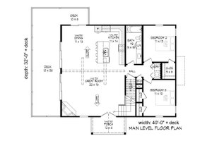 Floor Plan - Main Floor for Country House Plan #932-204 - 3 bed, 2 bath