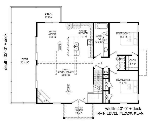 Country Floor Plan - Main Floor Plan #932-204