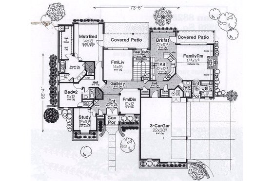 Floor Plan - Main Floor for European House Plan #310-935 - 4 bed, 3.5 bath