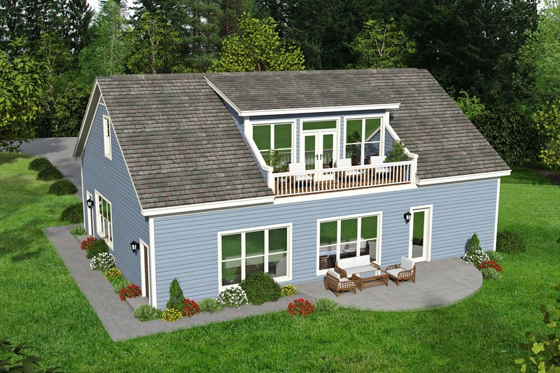 House Plan Design - Exterior - Rear Elevation for Country House Plan #932-184, 1 bath