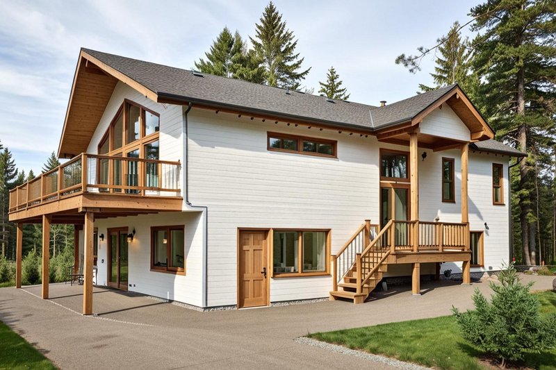Home Plan - Exterior - Front Elevation 2 for Modern House Plan #117-394 - 3 bed, 2.5 bath