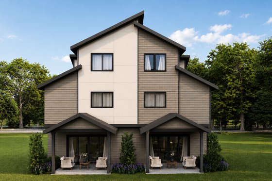 Exterior - Rear Elevation for Modern House Plan #124-1472 - 10 bed, 10 bath