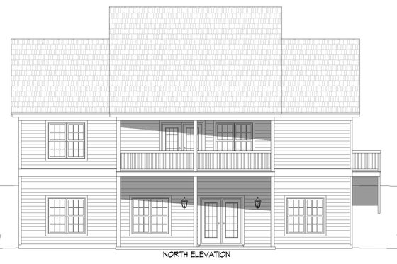 Exterior - Rear Elevation for Ranch House Plan #932-662 - 3 bed, 2.5 bath