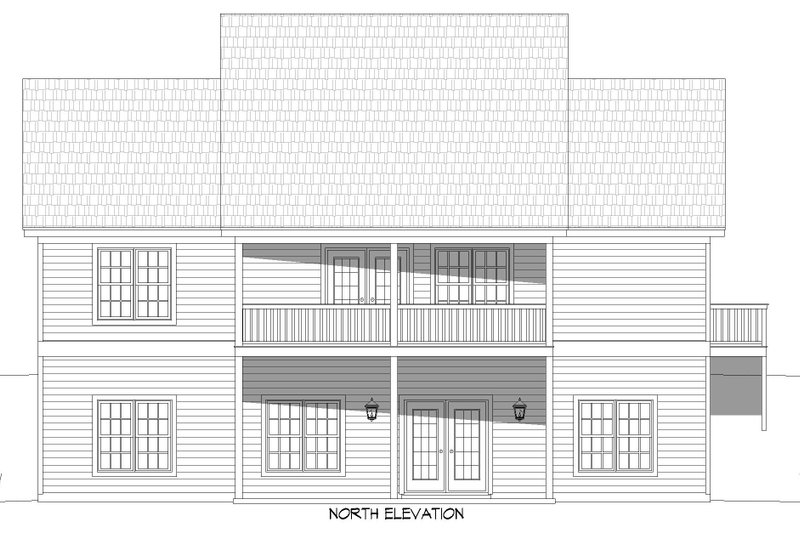 House Blueprint - Exterior - Rear Elevation for Ranch House Plan #932-662 - 3 bed, 2.5 bath