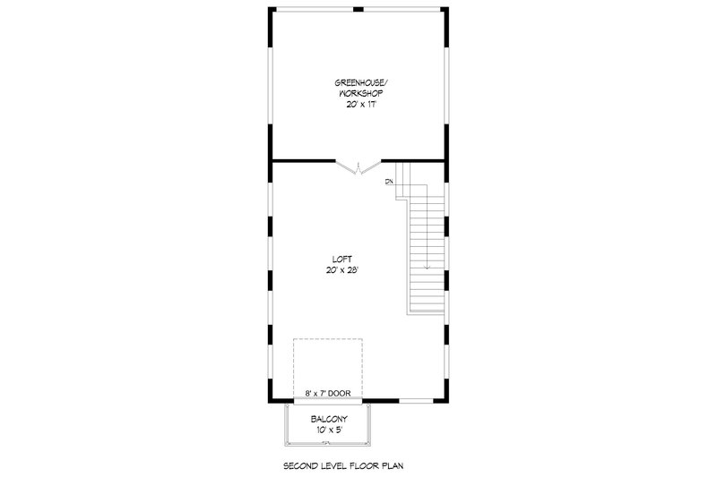 Home Plan - Floor Plan - Upper Floor for Craftsman House Plan #932-376, 1 bath