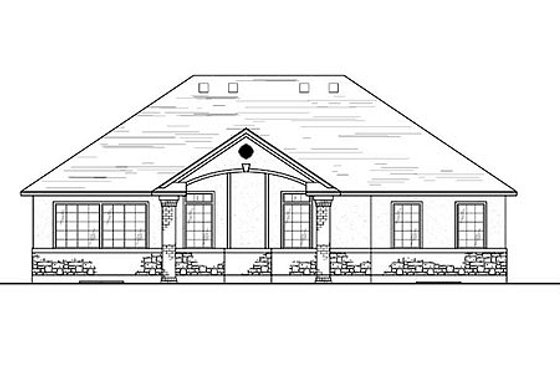Exterior - Rear Elevation for Traditional House Plan #5-113 - 3 bed, 2.5 bath