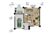 European Style House Plan - 3 Beds 1.5 Baths 1560 Sq/Ft Plan #25-5038 
