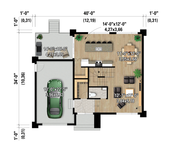 House Blueprint - European Floor Plan - Main Floor Plan #25-5038